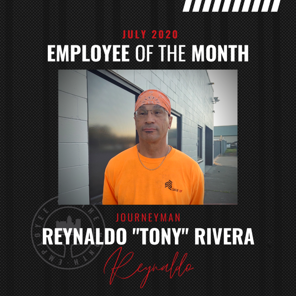 Employee of the Month Reynaldo Tony Rivera